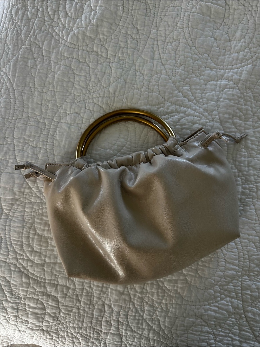 Zara Cream Vegan Leather Mini Bag